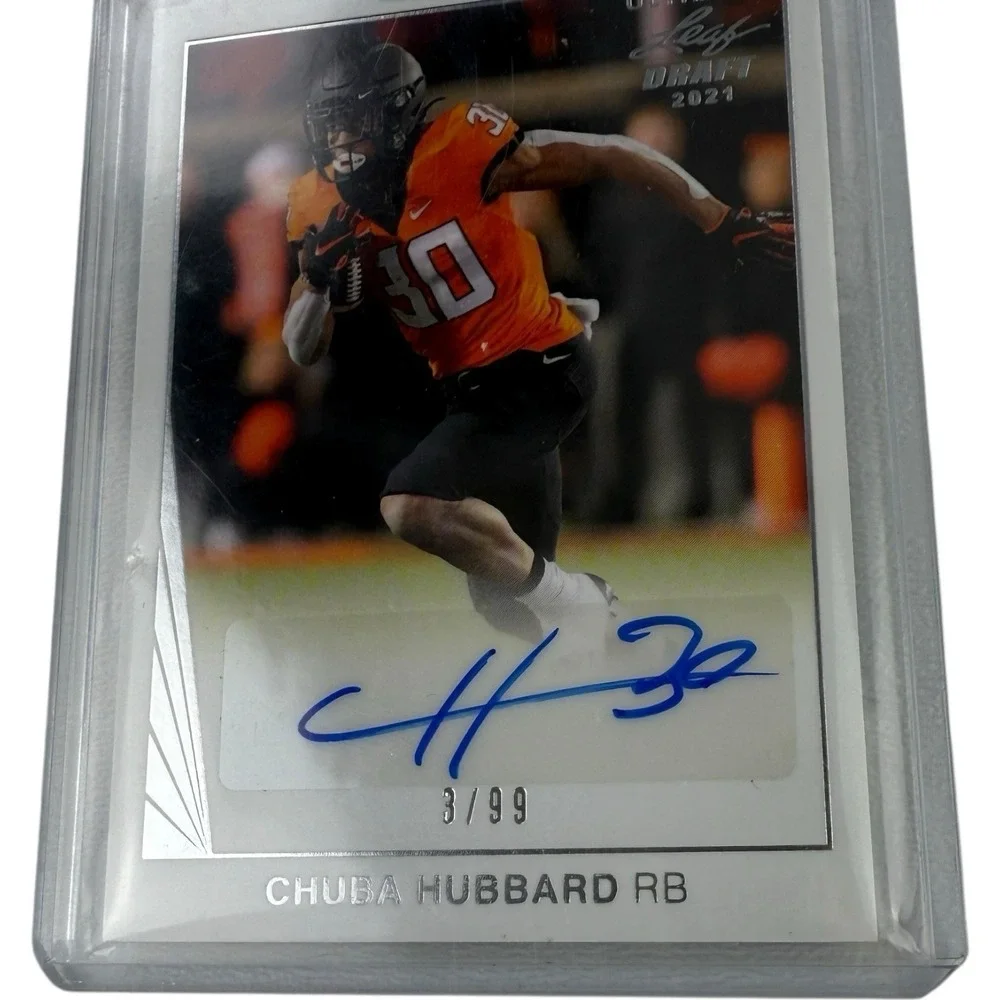 Chuba Hubbard 2021 Leaf Ultimate Draft Rc‎ Auto (3/99)